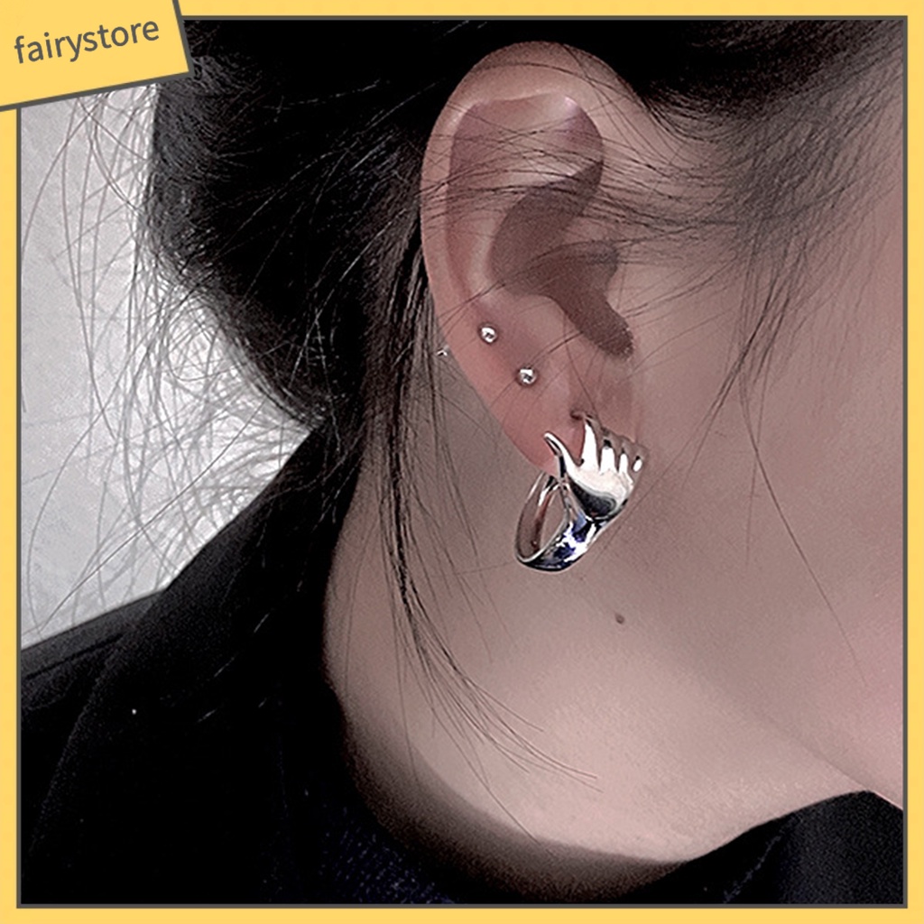 1 Bông Tai Hình Bàn Tay Mạ Điện Phong Cách Hip Hop Thời Trang Tiệc Cưới