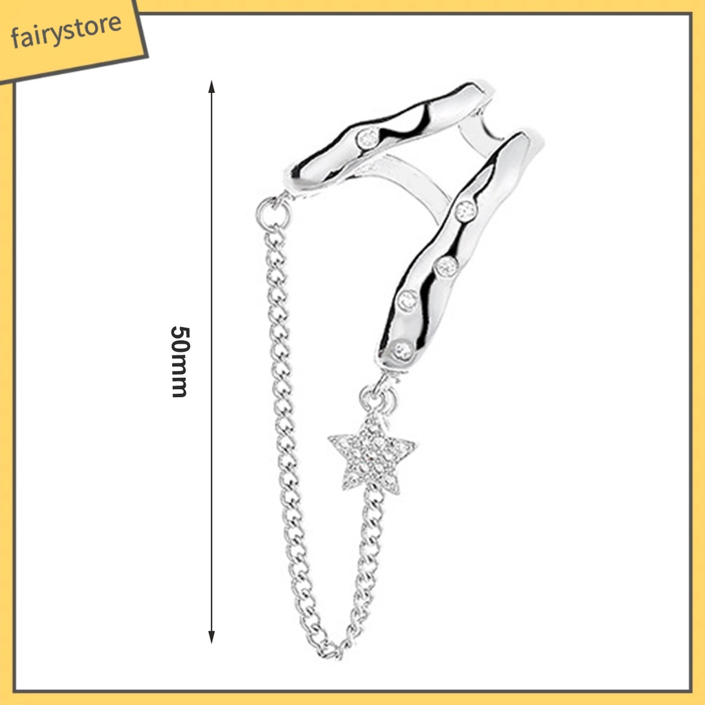 1 Khuyên Tai Dạng Kẹp Dây Xích Hở Trơn Màu Bằng Đồng Không Gỉ