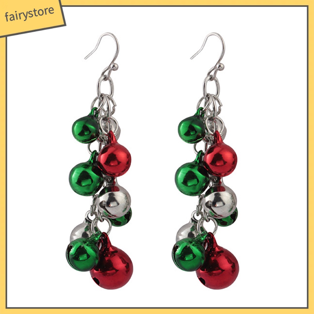 Bông Tai Chuỗi Dài Hình Chuông Giáng Sinh Trang Trí Cho Nữ