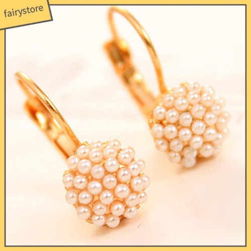 Khuyên Tai Tròn Đính Hạt Ngọc Trai Giả Thời Trang Cho Nữ