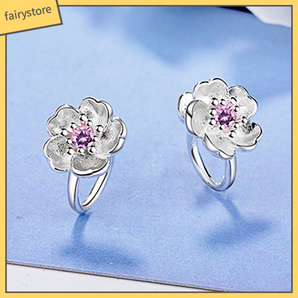 1 Đôi Bông Tai Hình Trái Cherry Đính Đá Phong Cách Hàn Quốc Thời Trang