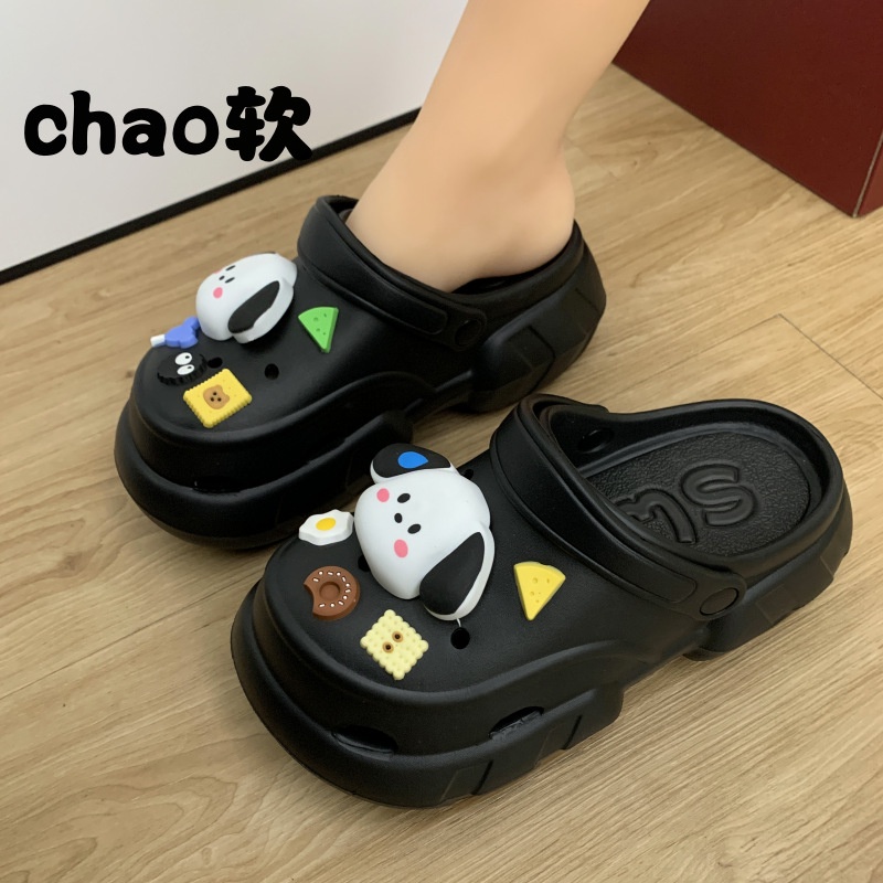 Dép Đế Dày 5cm Chống Trượt Hình Chú Chó Dễ Thương Cho Nữ