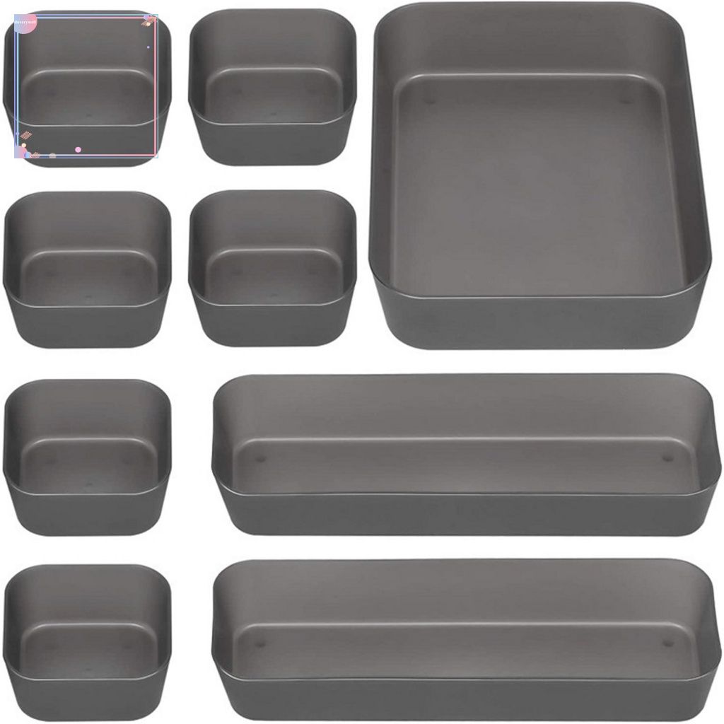 Bộ 9 Hộp Đựng Đồ Dùng Để Bàn Đa Năng Tiện Dụng Cho Gia Đình