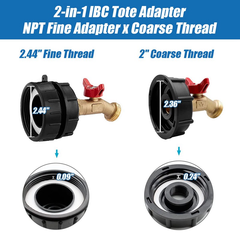 Van Chuyển Đổi Vòi Nước IBC 275-330 Gallon IBC Bằng Đồng Thau