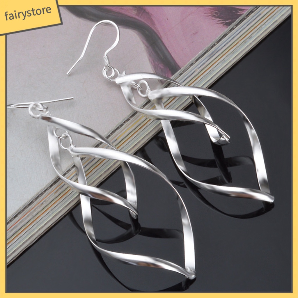 Bông Tai Mạ Bạc Hình Xoắn Ốc Thời Trang Dành Cho Nữ