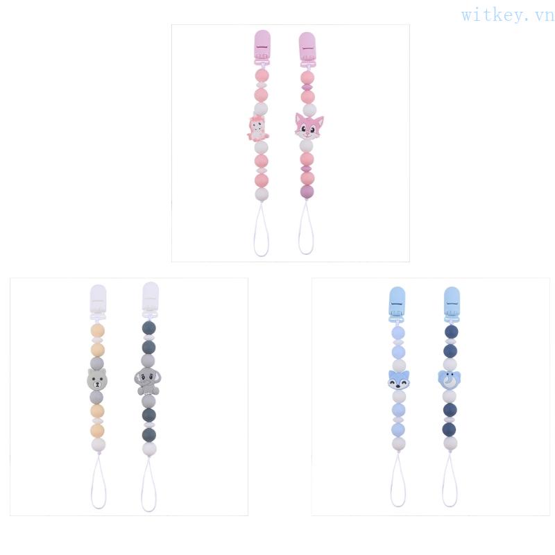 Dây Kẹp Núm Vú Giả Bằng Silicone Nhiều Màu Không BPA Cho Bé