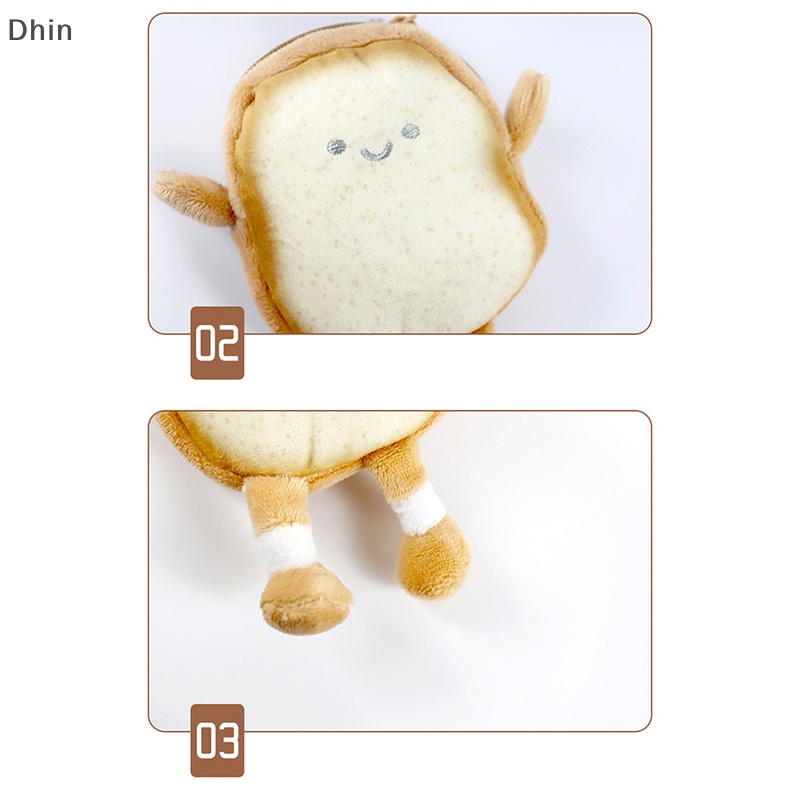 Túi Đựng Tiền Xu / Chìa Khóa Mini Hình Bánh Mì Nướng Hoạt Hình Bằng Lông Nhung Dễ Thương Xinh Xắn