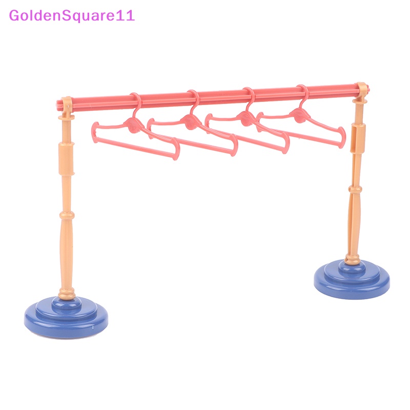 1 Bộ Móc Treo Quần Áo Mini Bằng Nhựa Màu Vàng Kim Dễ Thương