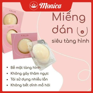 Hộp 6 miếng dán ngực nhiệt, miếng dán ngực eblin tự thân silicon, không keo siêu dính zana bra d539 - monica
