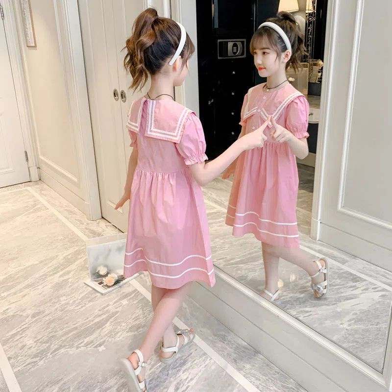 Đầm Công Chúa Mùa Hè Phong Cách Preppy Mẫu Mới 2023 Hợp Thời Trang Cho Bé Gái