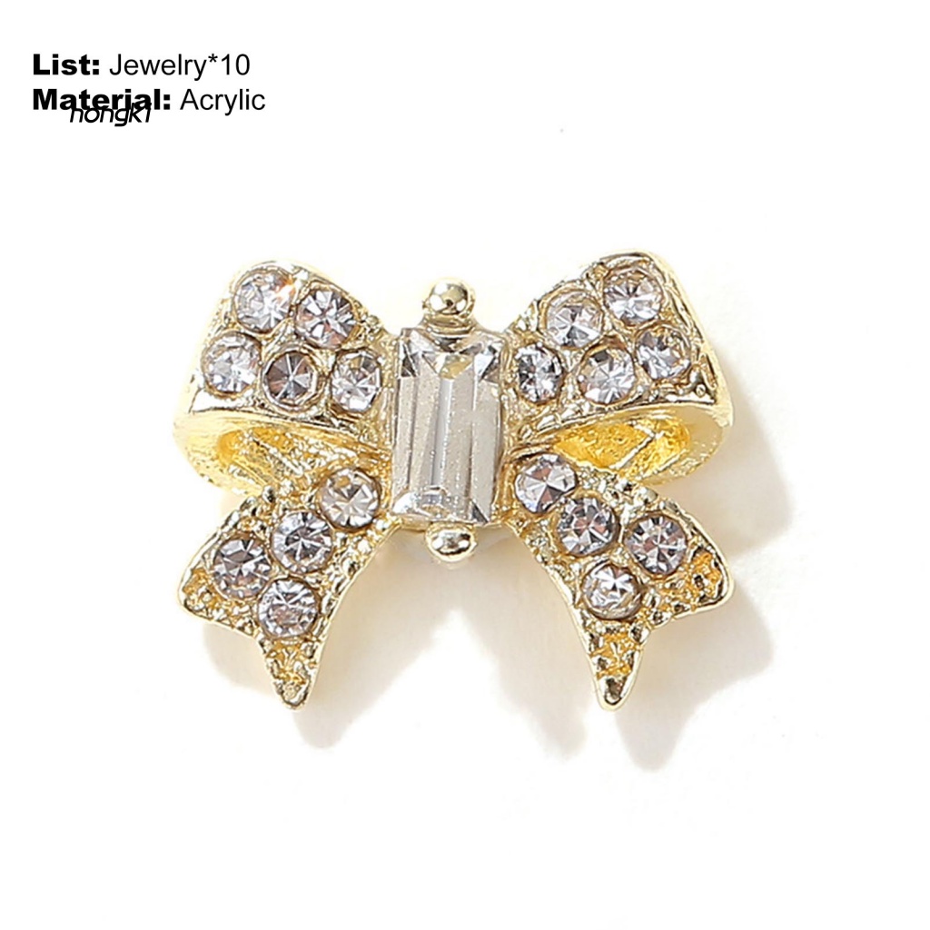 Set 10 Phụ Kiện Trang Trí Móng Tay Nghệ Thuật Ánh Kim Bền Bỉ