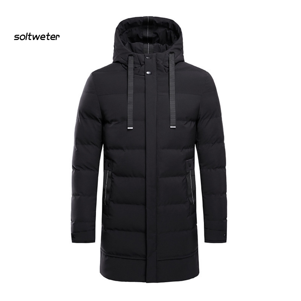 Áo Khoác Phao Cotton Tay Dài Có Mũ Trùm Và Dây Rút Thời Trang Thu Đông Cho Nam