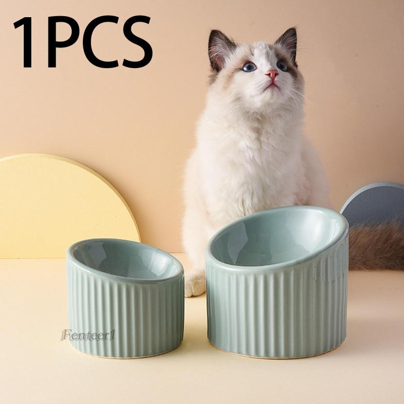 [Fenteer1] Bát Ăn Bằng Gốm Chống Trượt Dễ Giặt Rửa Dành Cho Chó Mèo