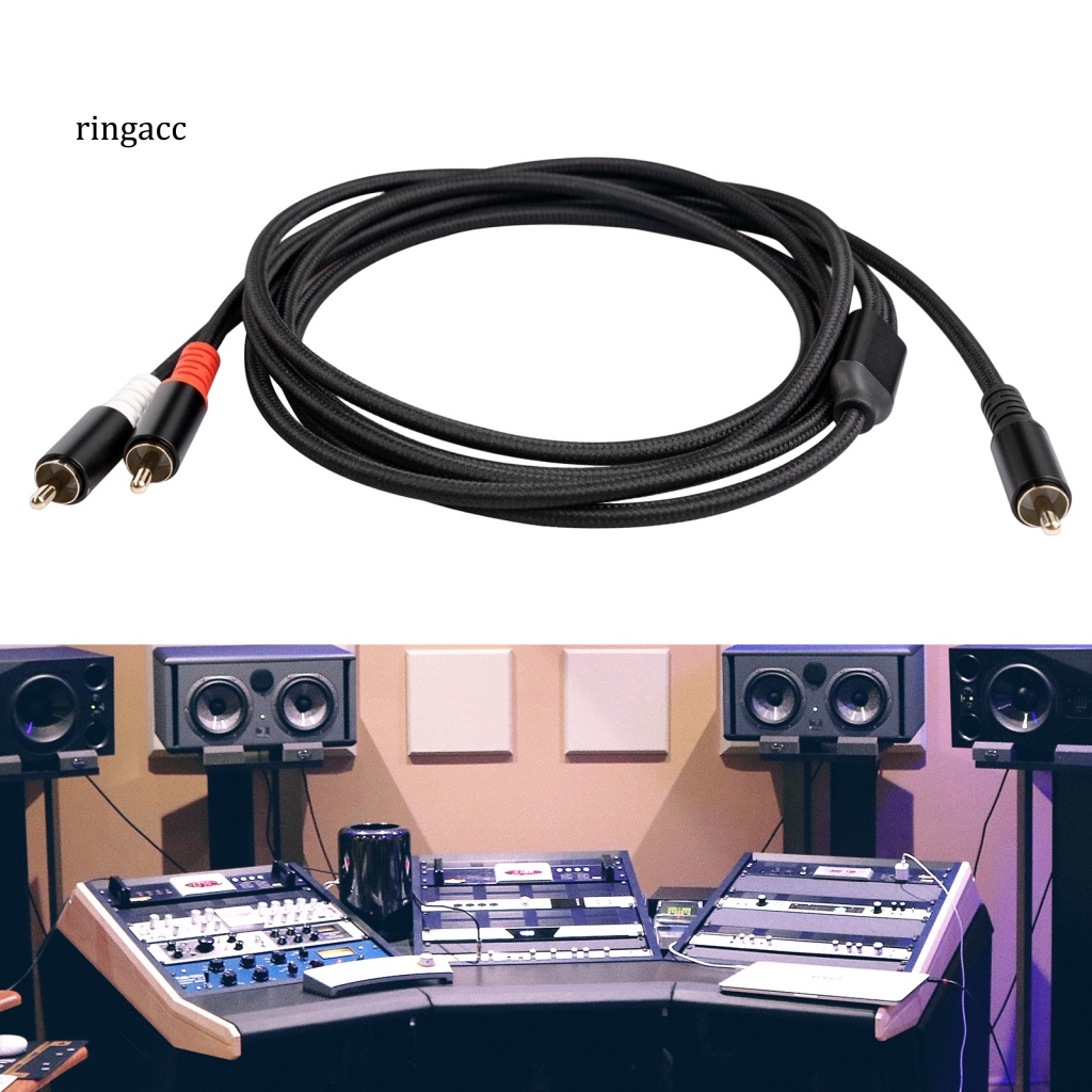 Dây Cáp Âm Thanh RGA Hai Lớp Mạ Vàng Chuyển Đổi RCA Male Sang 2 RCA Male