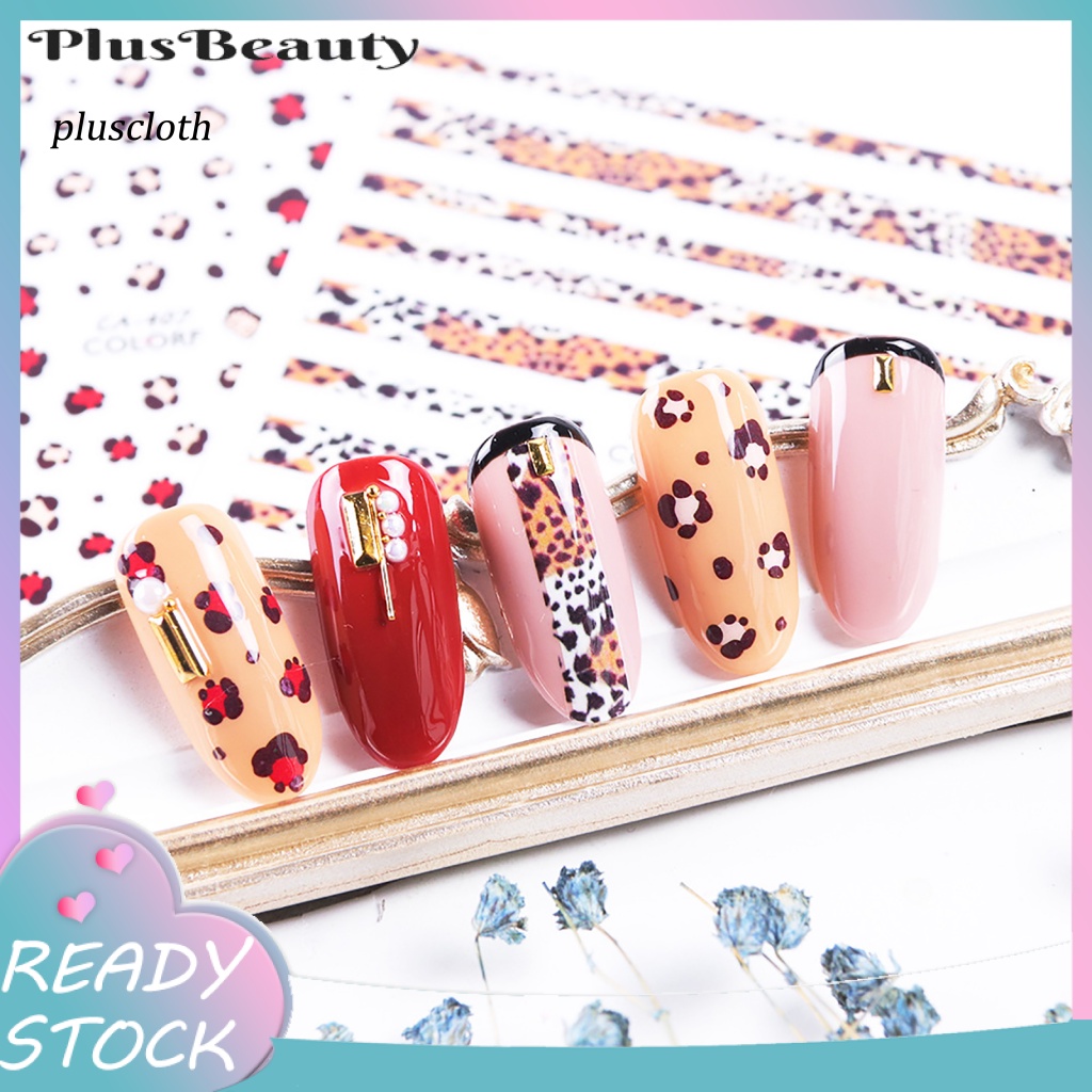 Miếng Dán Trang Trí Móng Tay Họa Tiết Da Báo Thời Trang