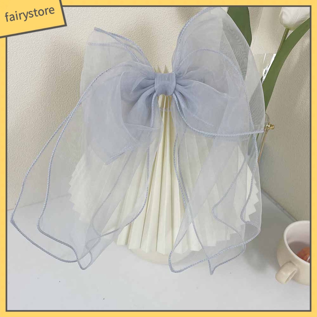 Kẹp Tóc Hình Nơ Lưới Đôi Chống Trượt Xinh Xắn Cho Bé Gái