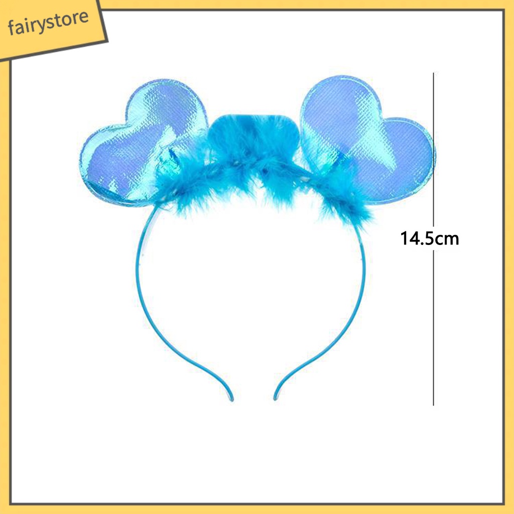 1 Bộ Băng Đô Cài Tóc Hình Trái Tim Có Đèn LED Phát Sáng Trang Trí Tiệc Năm Mới