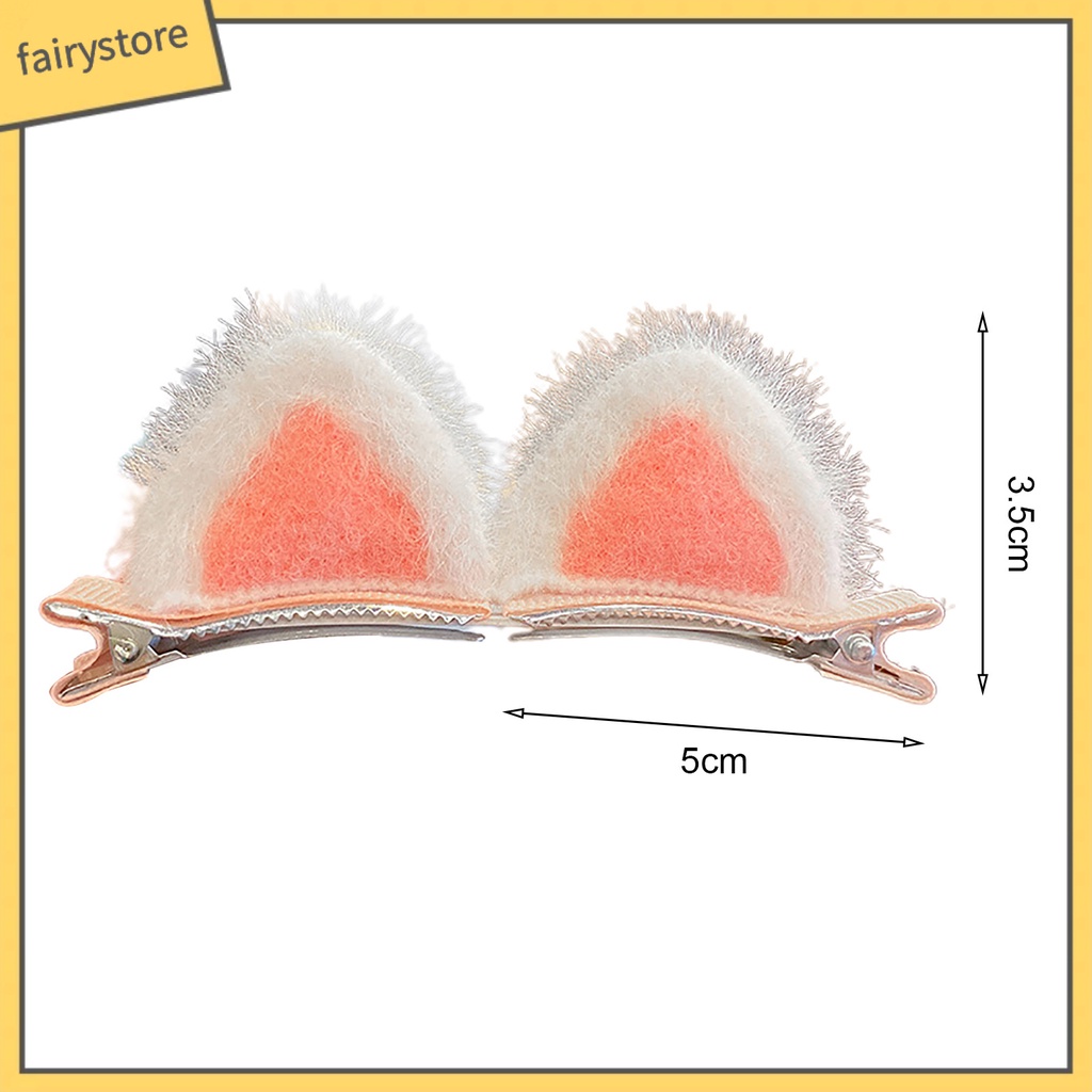 Set 10 Kẹp Tóc Hình Tai Mèo Có Răng Nhỏ Co Giãn Chống Trượt Màu Sắc Tương Phản Trang Trí Biểu Diễn Cho Bé Gái