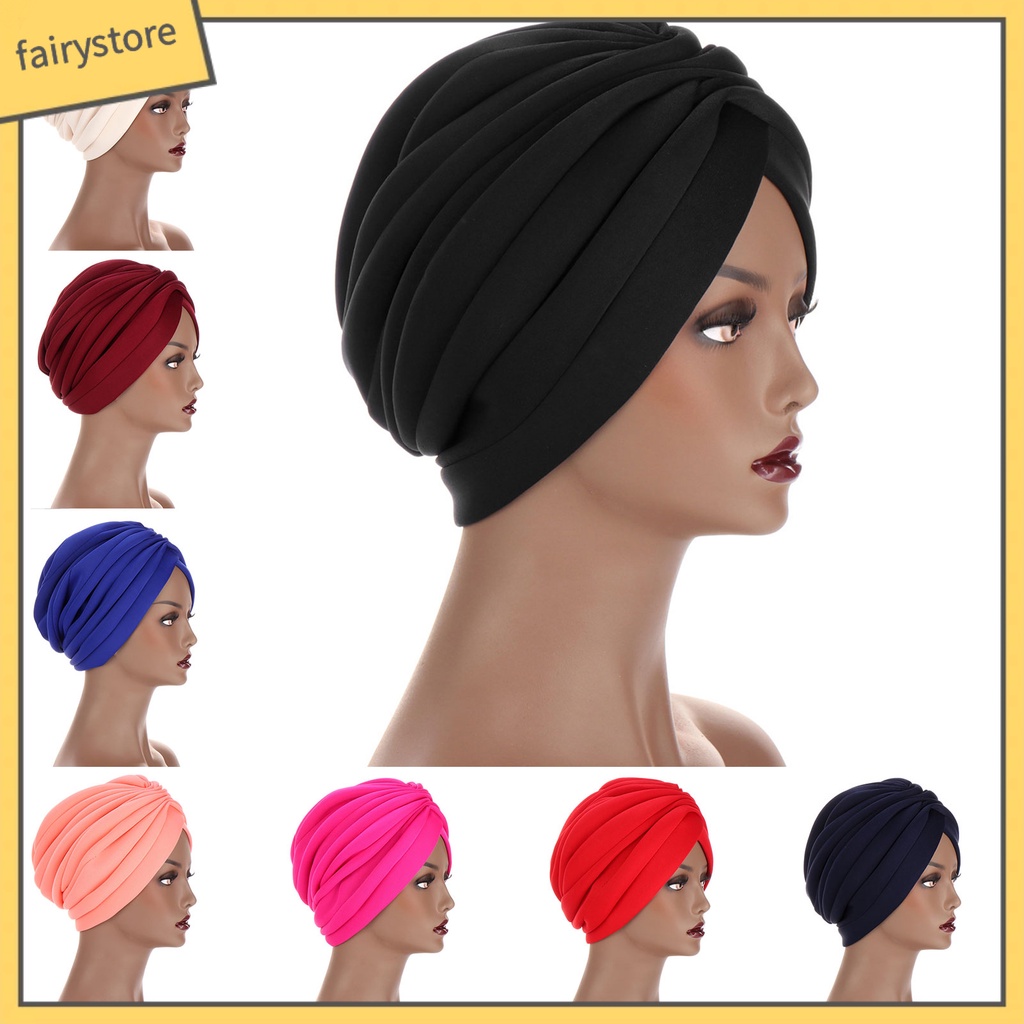 Mũ Turban Cotton Màu Trơn Dùng Hàng Ngày Cho Nữ