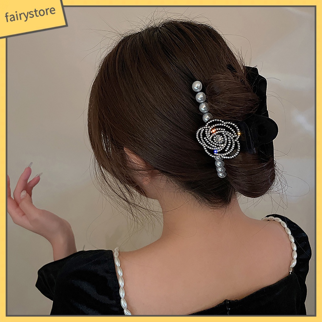 Kẹp Tóc Càng Cua Mini Đính Ngọc Trai Nhân Tạo Xinh Xắn Cao Cấp Chống Trượt Cho Nữ