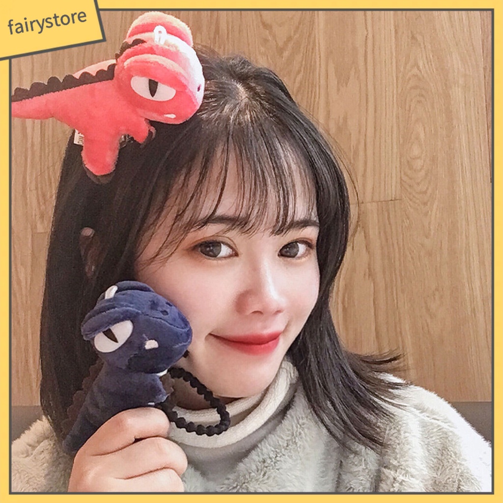 Dây Buộc Tóc Đuôi Ngựa Co Giãn Hình Khủng Long Hoạt Hình Dễ Thương Cho Nữ