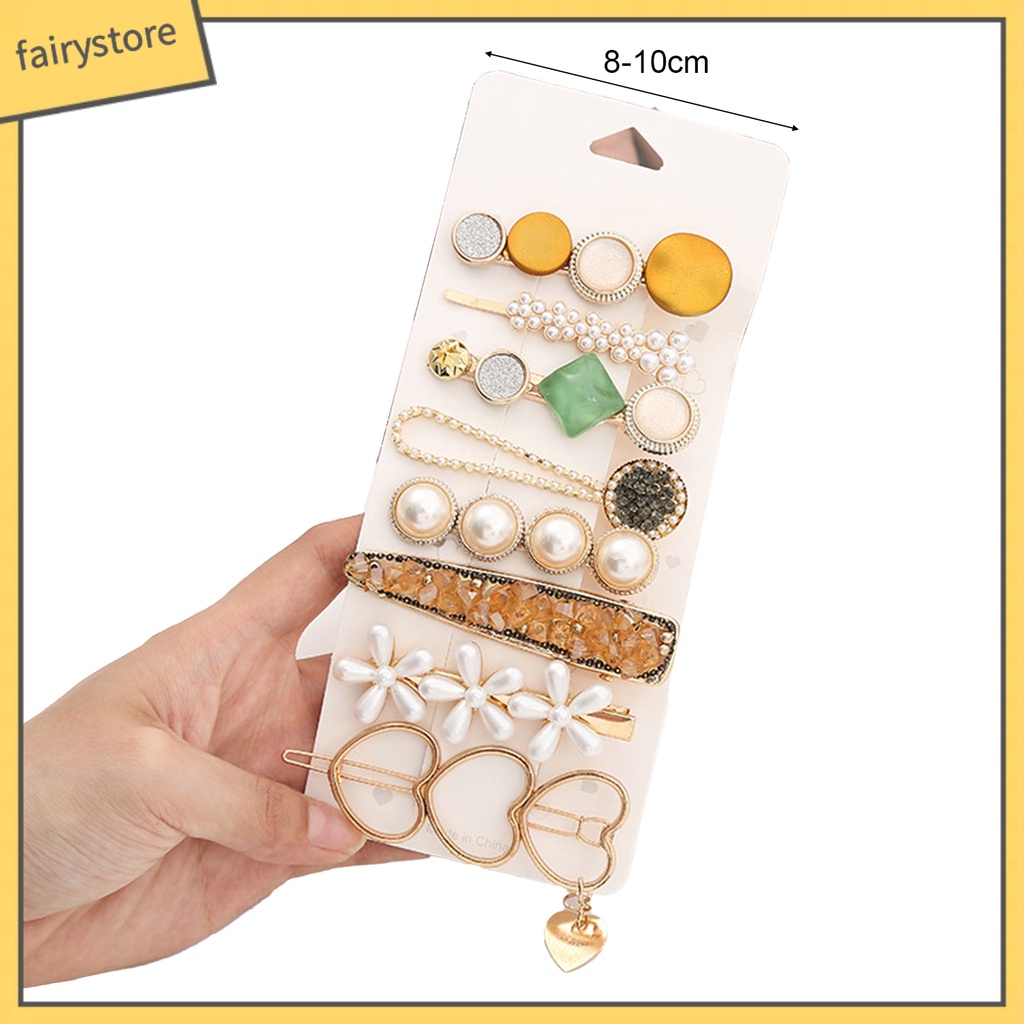 [FRO] Set 8 Kẹp Tóc Đơn Giản Với Hiệu Ứng Ánh Ngọc Trai Tinh Tế Dễ Phối Đồ Cho Nữ