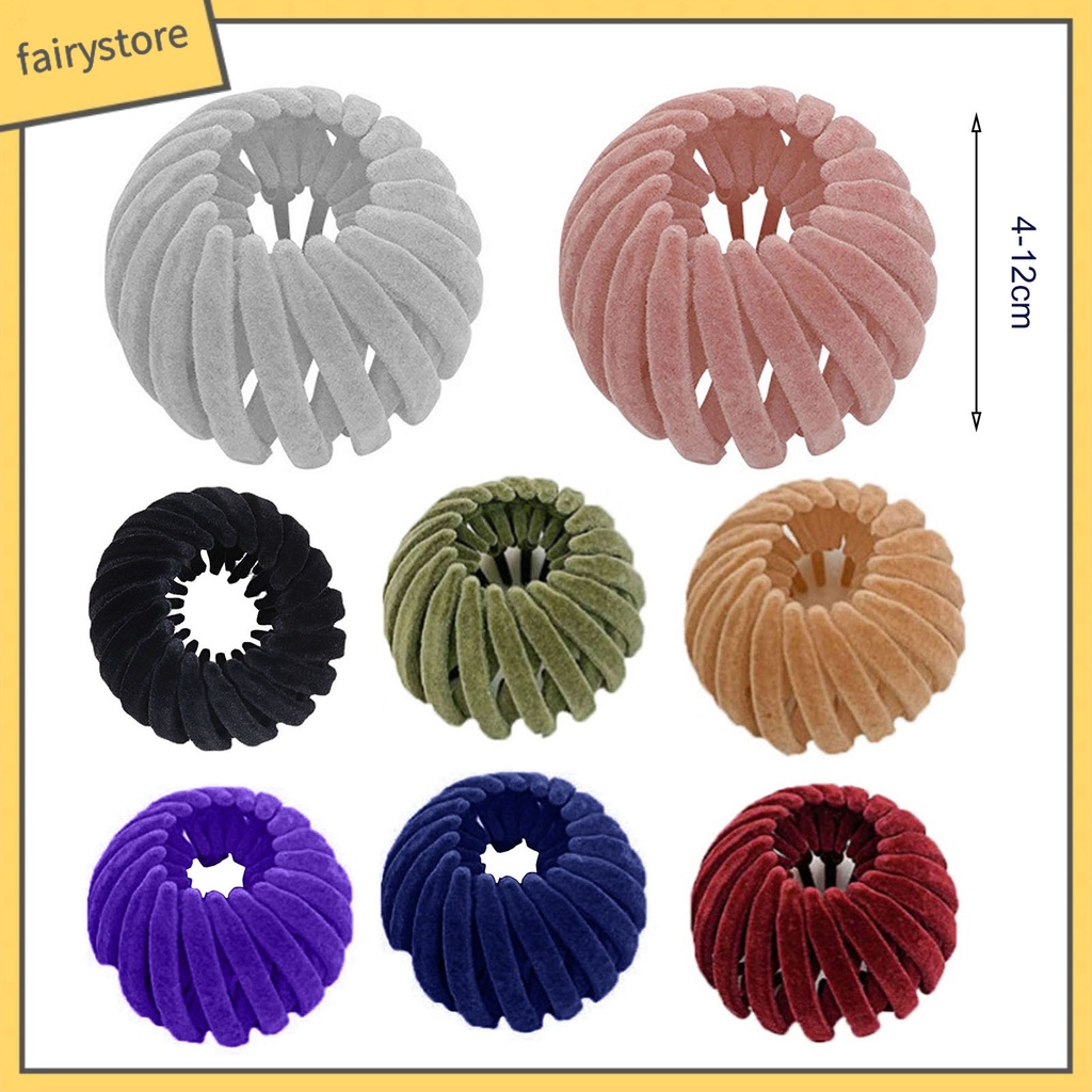 Kẹp Tóc Đuôi Ngựa Màu Trơn Không Đau Siêu Nhẹ Có Thể Tái Sử Dụng Giá Đỡ