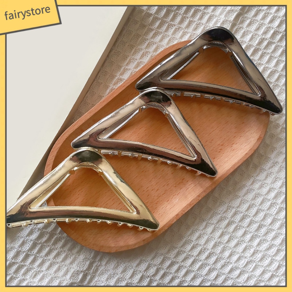Kẹp Tóc Hình Răng Tam Giác Bằng Kim Loại Màu Trơn