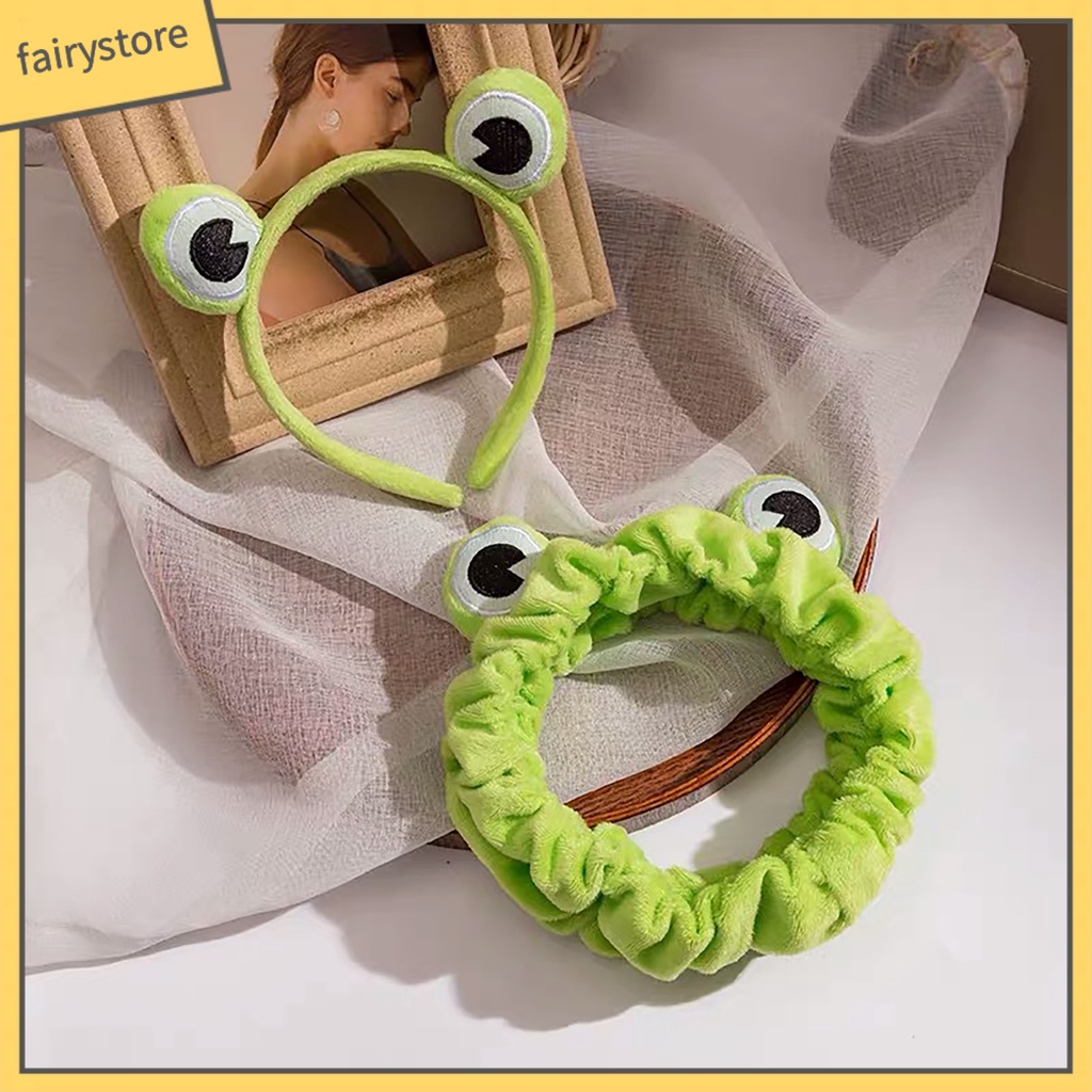 Băng Đô Cài Tóc Co Giãn Chống Trượt Hình Ếch Cho Nữ