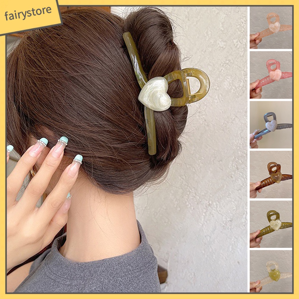 Kẹp Tóc Càng Cua Hình Trái Tim Màu Sắc Ngọt Ngào Cho Nữ