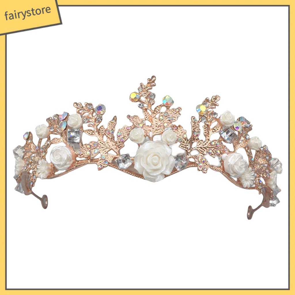 Cài Tóc Hình Vương Miện Đính Đá Lấp Lánh Sang Trọng Cho Cô Dâu