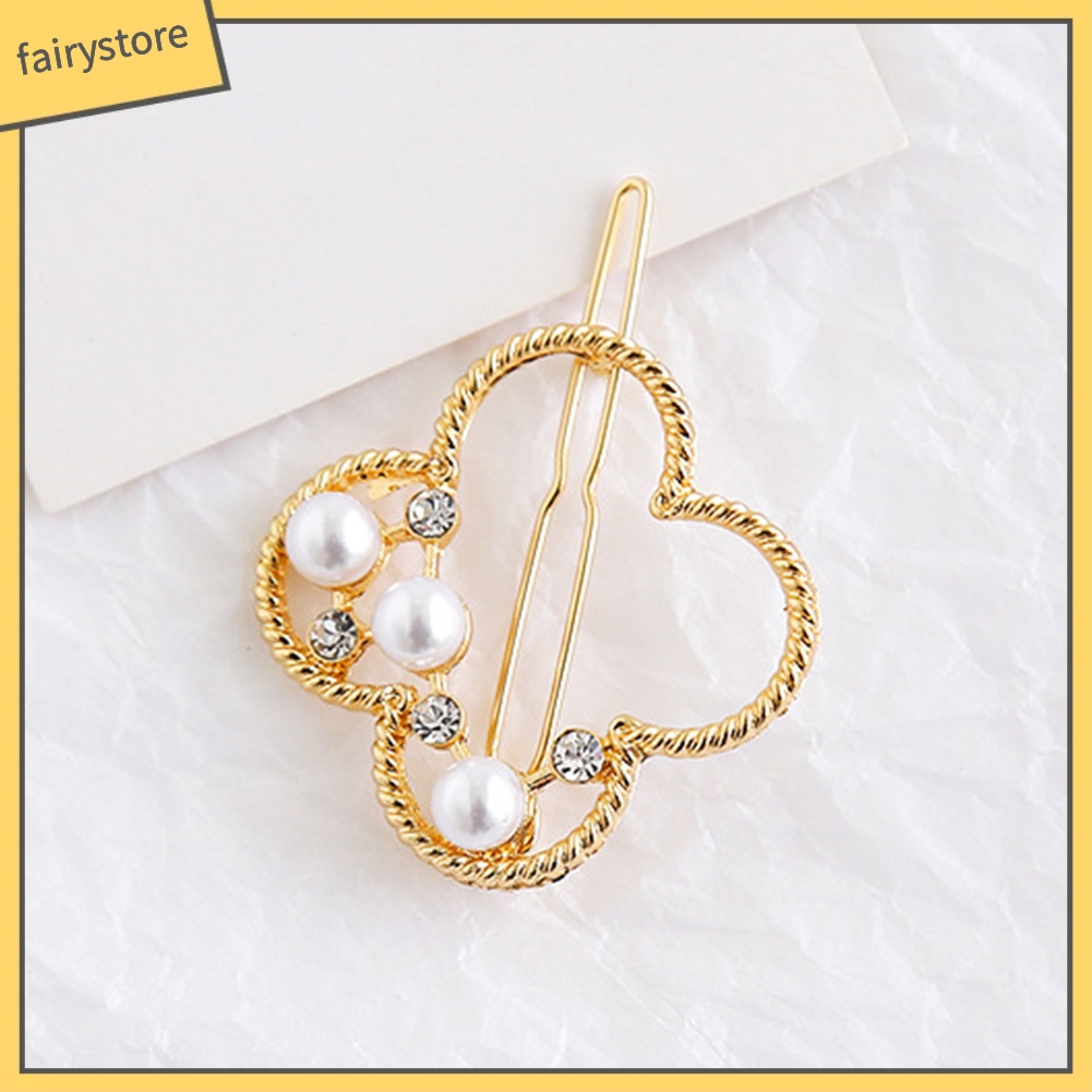 Kẹp Tóc Đính Đá Ngọc Trai Giả Thời Trang Dành Cho Nữ