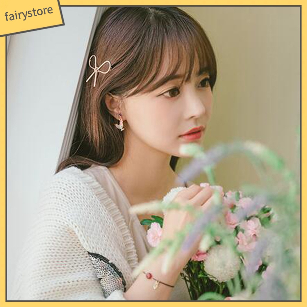 Kẹp Tóc Hình Nơ Nhỏ Gọn 2 Màu Tùy Chọn Dễ Thương