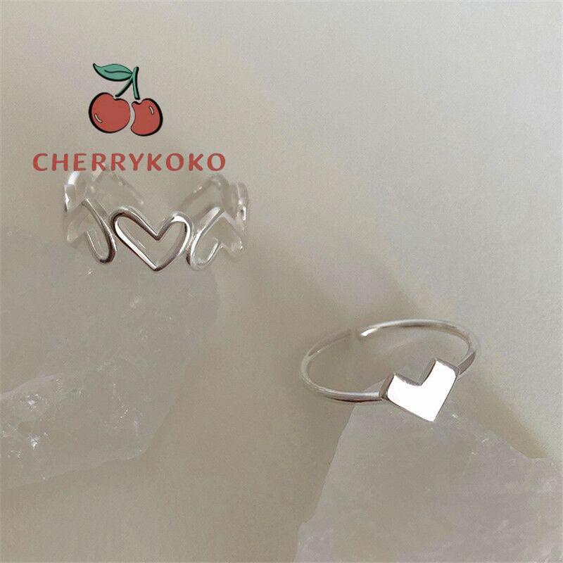 🍒🍒CHERRYKOKO Set 2 Nhẫn Thiết Kế Đơn Giản Thời Trang Tinh Tế Cho Nữ