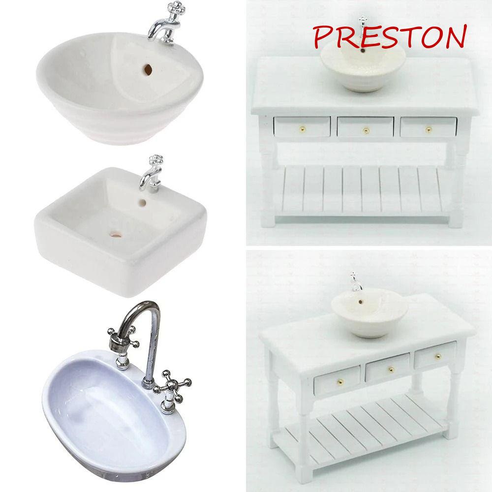 Bồn Rửa Mặt Vuông / Tròn Trang Trí Nhà Búp Bê 1 / 12