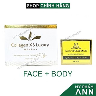 Kem Body Collagen X3 Luxury và Kem Face Colagen X3 dưỡng trắng da Mỹ Phẩm Đông Anh