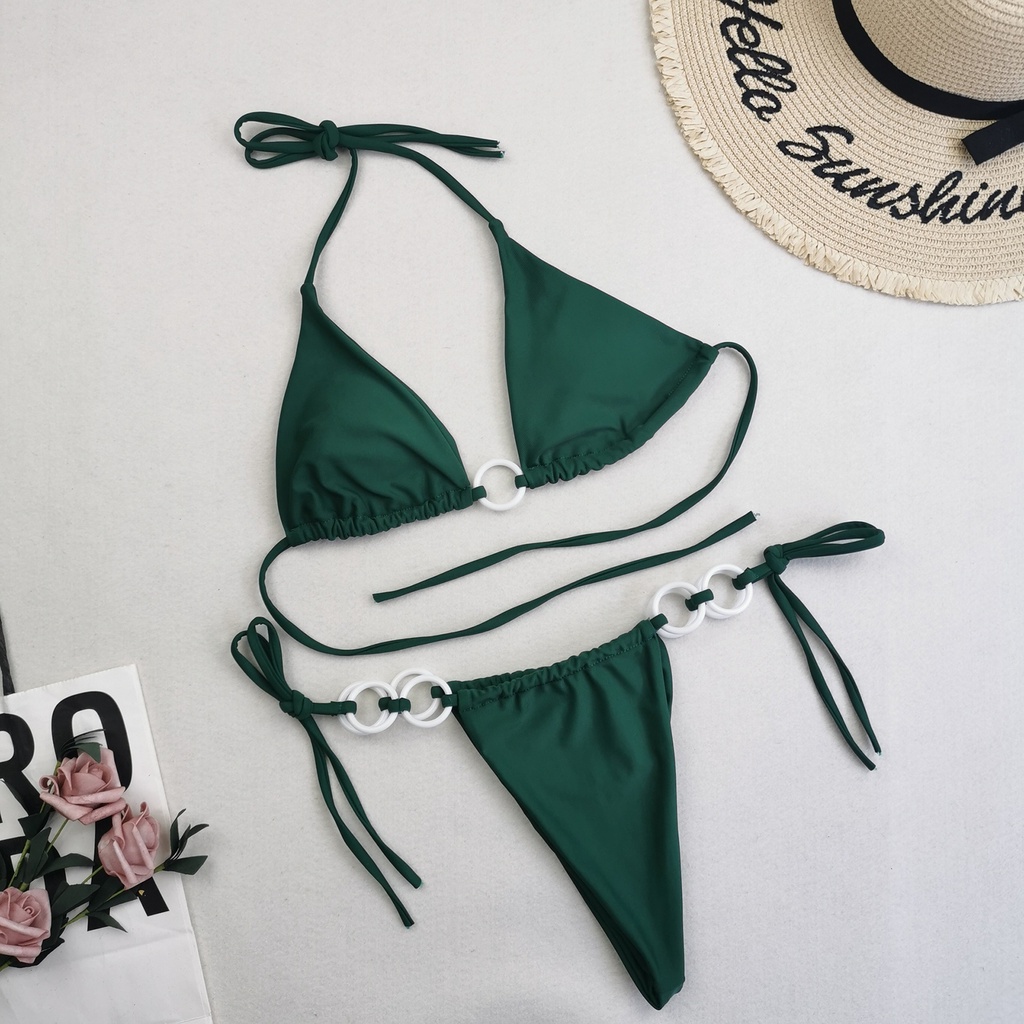 Bộ Bikini 2 Mảnh Màu Sắc Thời Trang Gợi Cảm Cho Nữ