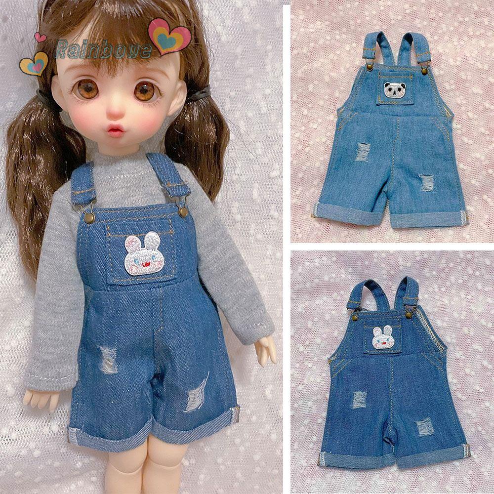 Quần Short Jeans Họa Tiết Cầu Vồng Cho Búp Bê Tỉ Lệ 1 / 6