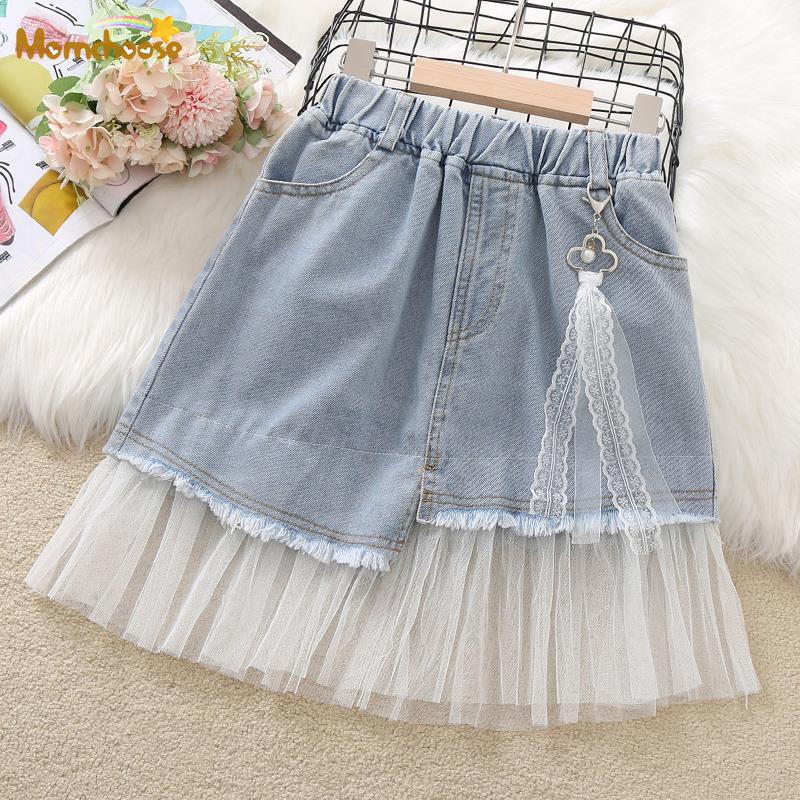 Chân váy jean Phối Lưới Phong Cách Phương Tây Thời Trang Mùa Hè Cho Bé Gái