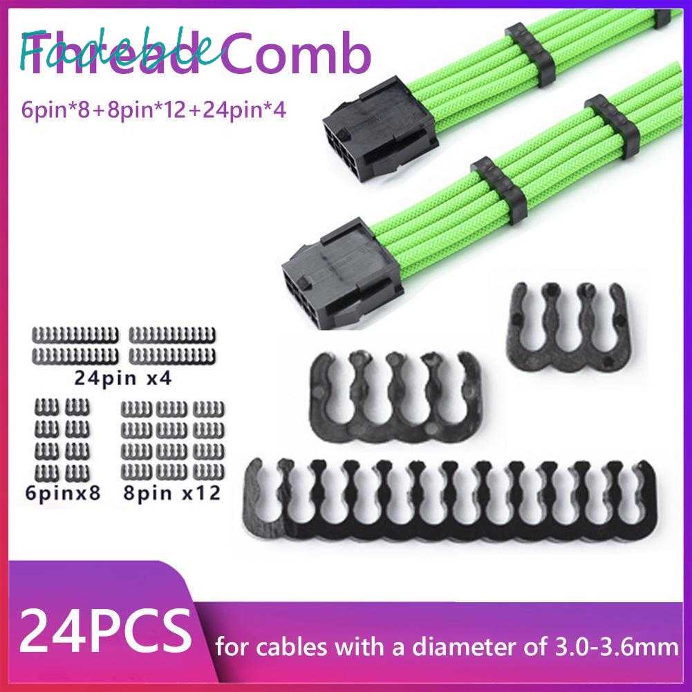 Set 24 Lược Chải Dây Cáp 6 / 8 / 24 Pin Cho Máy Tính 3.0-3.6mm
