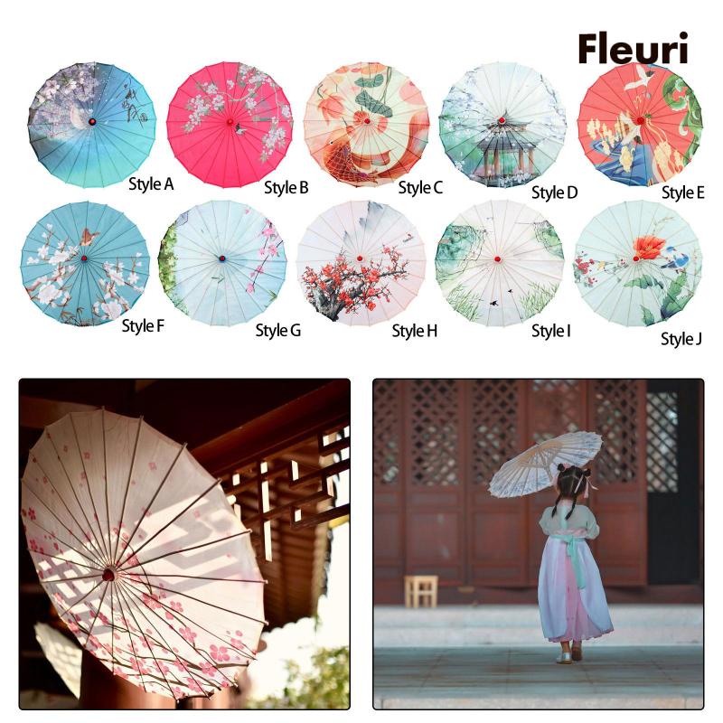 Dù Giấy Dầu 32 inch Dùng Hóa Trang Tiệc Cưới Phong Cách Trung Hoa