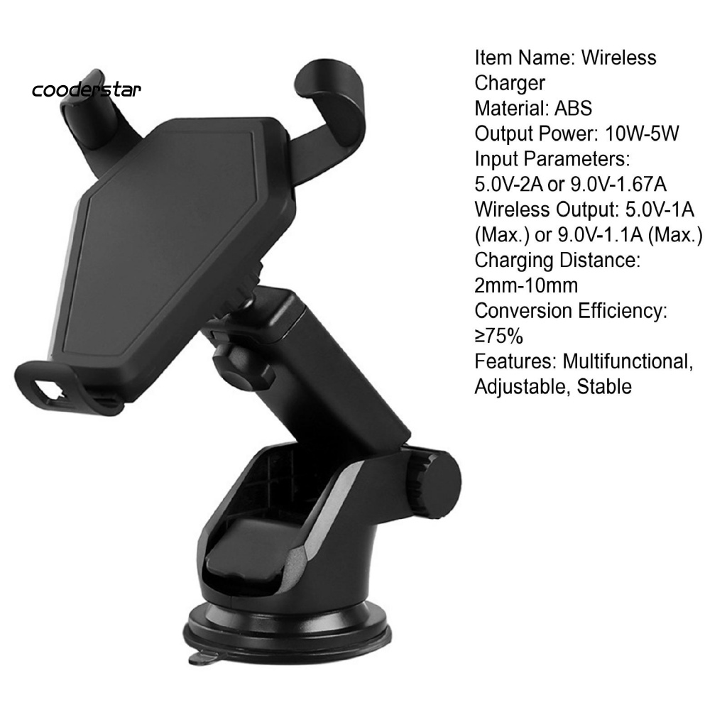 Giá Đỡ Điện Thoại Kiêm Sạc Không Dây Gắn Lỗ Thông Gió Xe Hơi Tiện Dụng