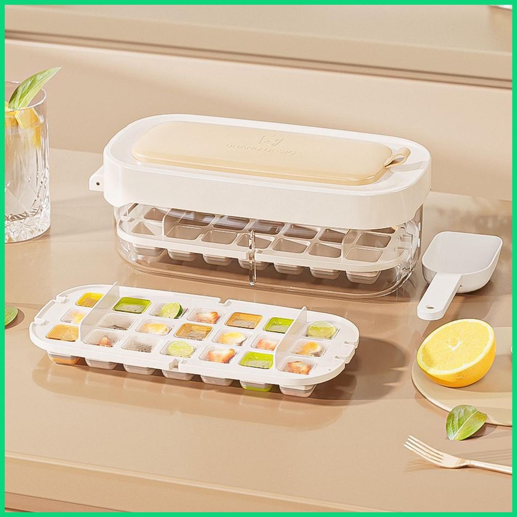 Khay Làm Đá Hai Tầng Có Nắp Dễ Dàng Sử Dụng Cho Jiwvnjiwvn