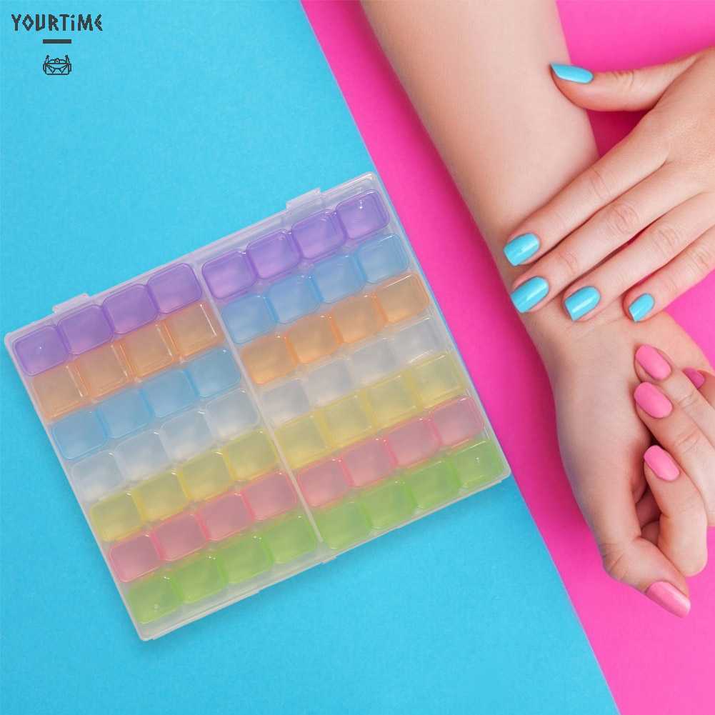 Hộp Nhựa 56 Ngăn Đựng Phụ Kiện Trang Trí Móng Tay