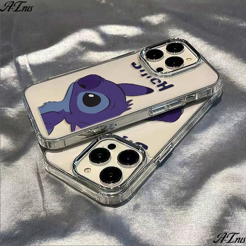 ✅Ốp Điện Thoại Mềm Chống Sốc Hình Stitch Màu Xanh Dương Cho Iphone 713 max plus 14Pro 12118