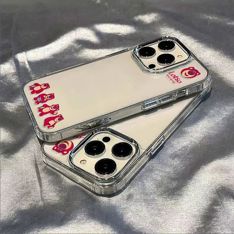 ✅Ốp Điện Thoại Mềm Chống Sốc Họa Tiết Gấu Và Dâu Tây 87 Cho Iphone 12 14 Pro 1311 Plus max