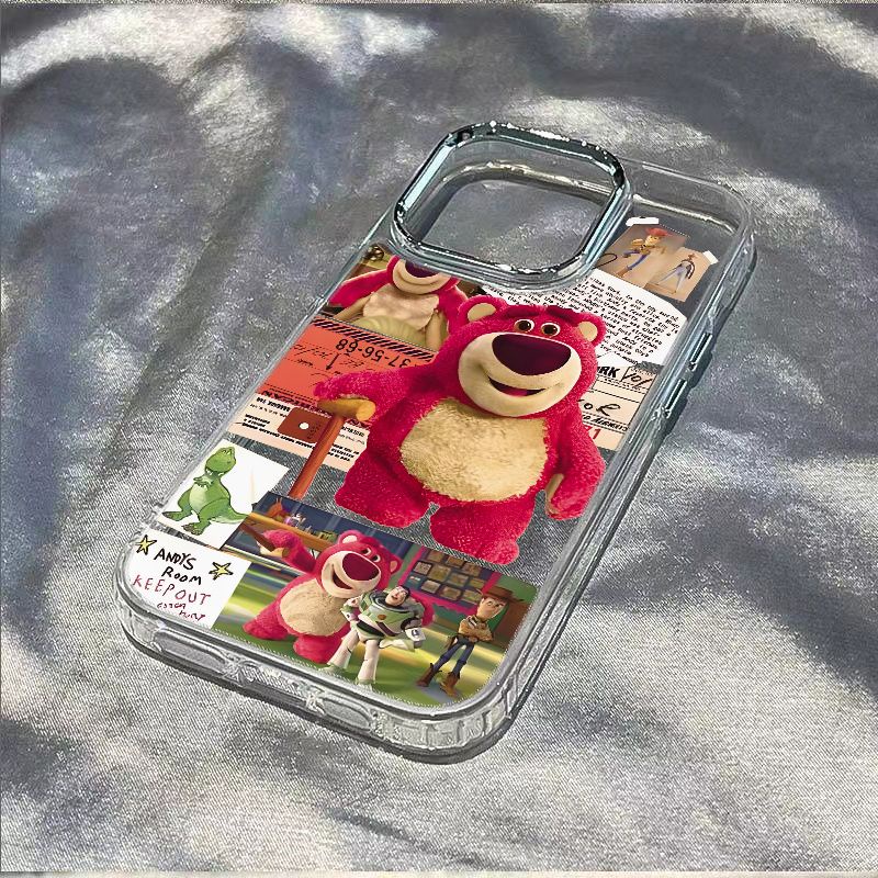 ✅Ốp Điện Thoại Dẻo Họa Tiết Chú Gấu &amp; Dâu Tây Dễ Thương Chống Sốc Cho Iphone Xs xs7 138 11 max 14proplusiPhone12