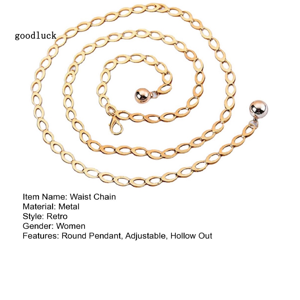 Chúc may mắn| Thắt Lưng Dây Xích Mặt Tròn Bằng Kim Loại Chống Vỡ Thời Trang Cho Nữ