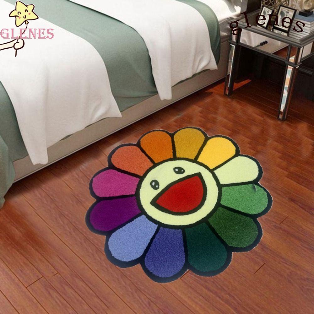 Thảm Lót Sàn Hình Tròn In Họa Tiết Hoạt Hình Chống Trượt Tiện Dụng Cho Phòng Khách