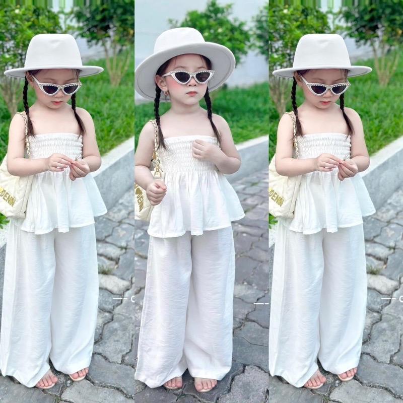 Set áo quây kèm quần ống suông chất đũi mát